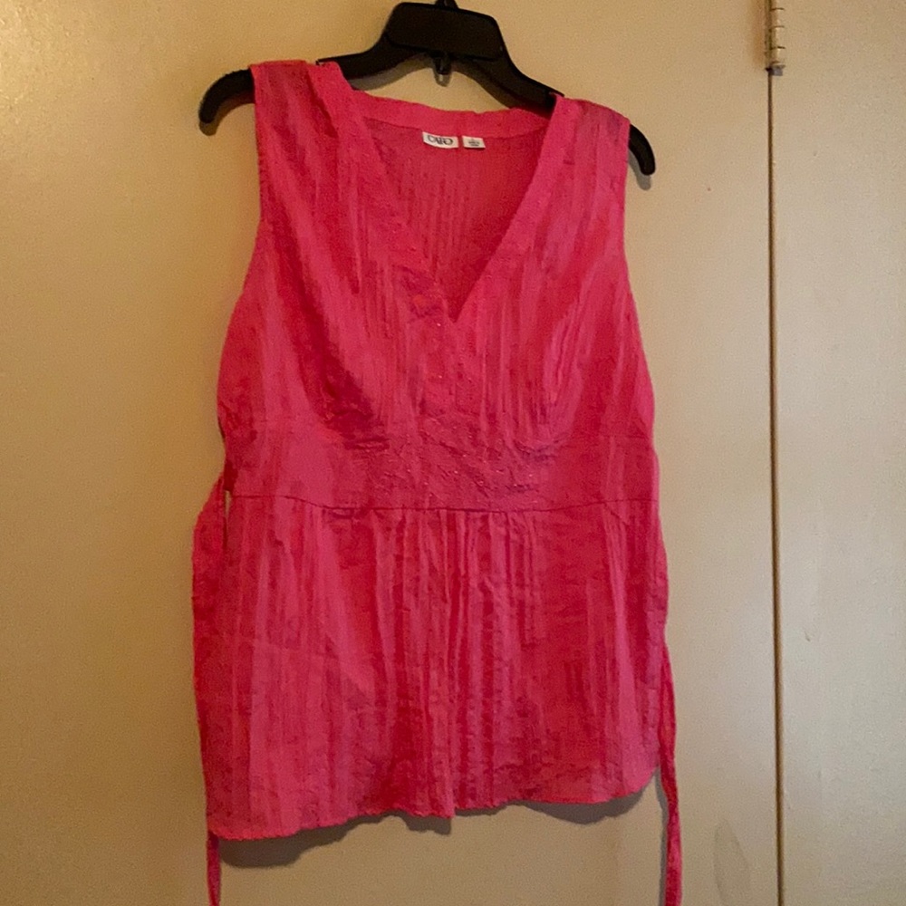 Cato Pink embellished sleeveless blouse size: L